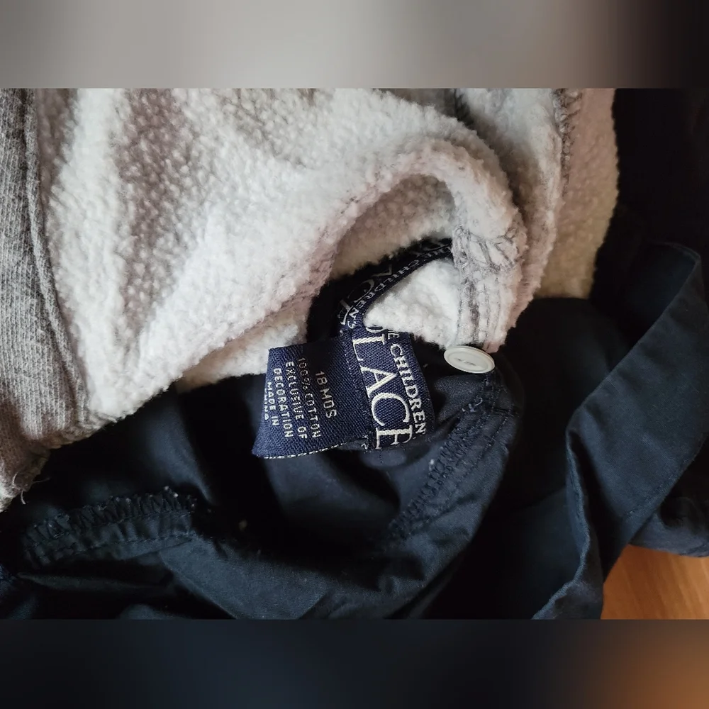 Children's Place Double‎ layered hooded jacket navy blue size 18m warm
